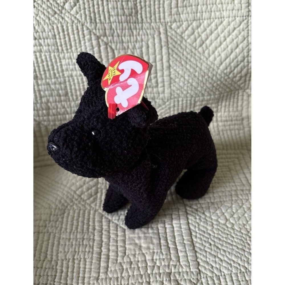Vtg TY Beanie Baby Scottie The Terrier Black Dog 1996 PVC Pellets 4102 NWT